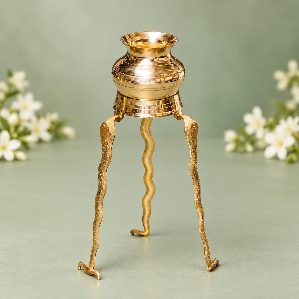 6 Inch Narmadeshwar Shivling Kalash Stand, 6 Inch · Shivling accessory