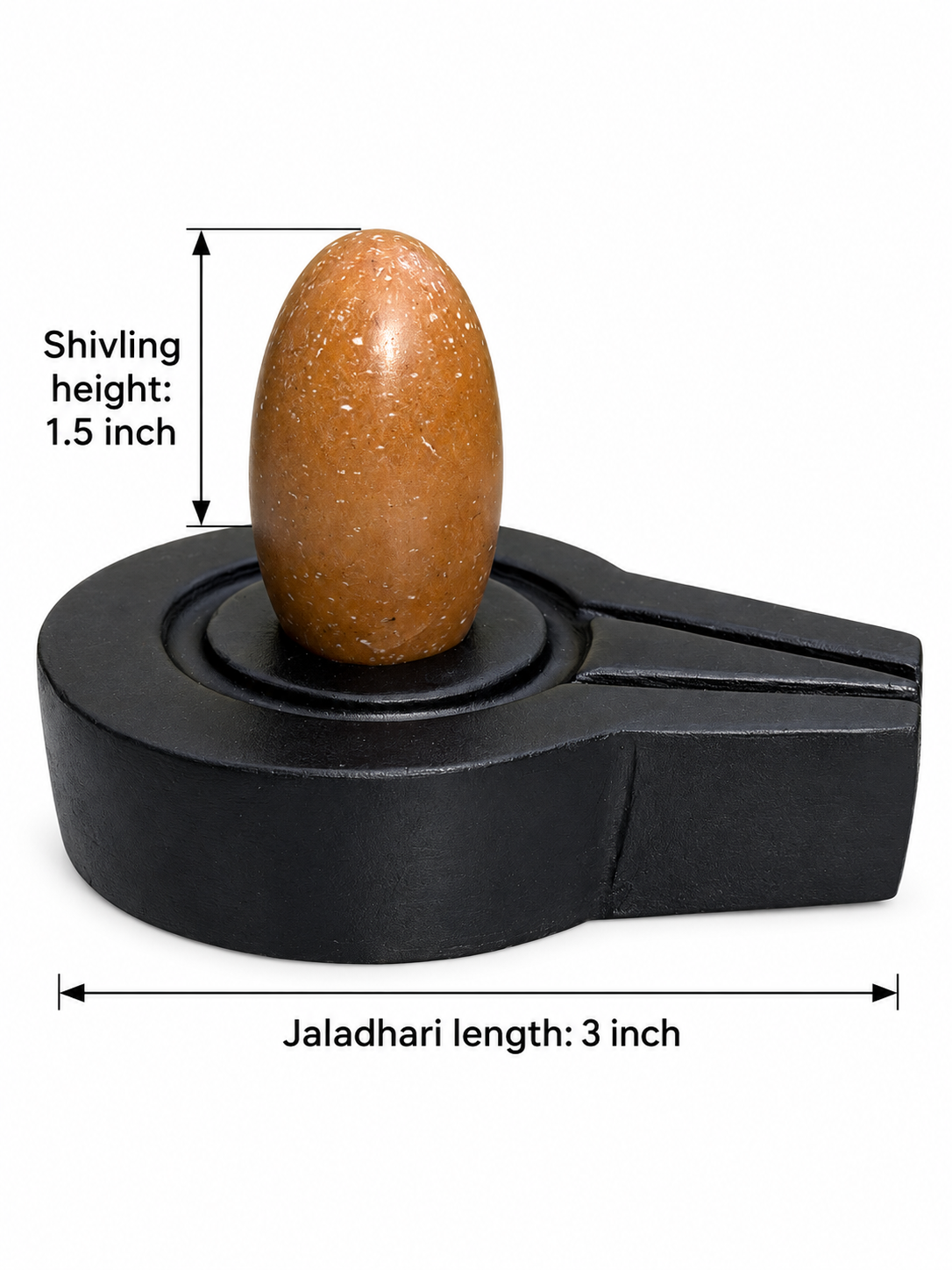 Narmadeshwar Shivling — Size and length graphic