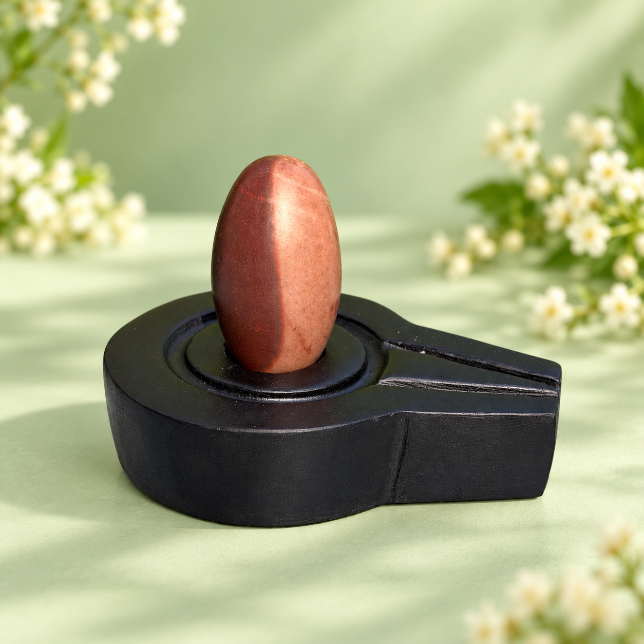 Narmadeshwar Shivling, 1.5″ height · 3″ Jaladhari