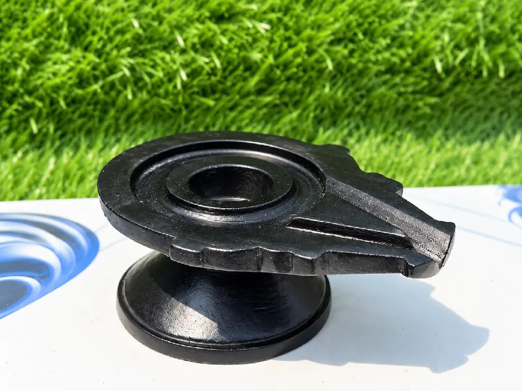 3 Inch Adbhut Narmadeshwar Shivling with 6 Inch Black Damru Jaladhari – Unique Red & Ochre Oval Pattern — Product photo 3
