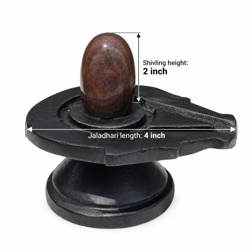 2-inch Narmadeshwar Shivling · Oval Halo — 2-inch height and 4-inch Jaladhari length