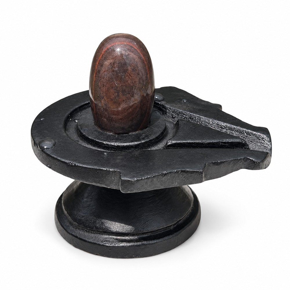 2-inch Narmadeshwar Shivling · Oval Halo — White background edit